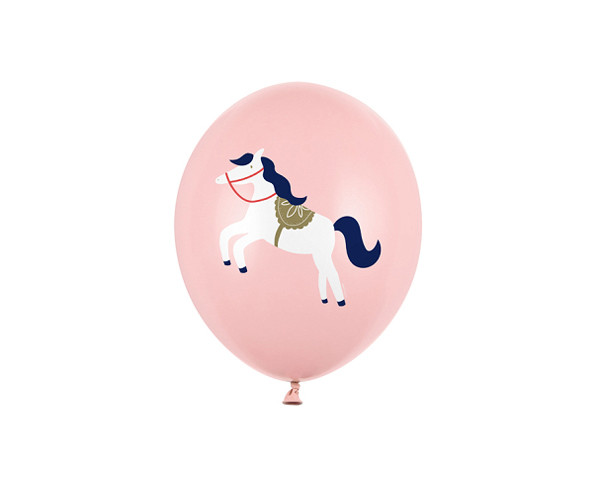 6 Ballons Latex Equitation Rose Pastel