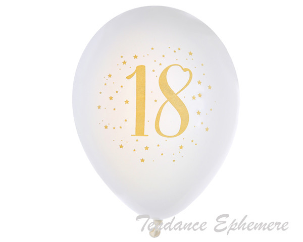 Ballon Anniversaire Age Blanc et Or