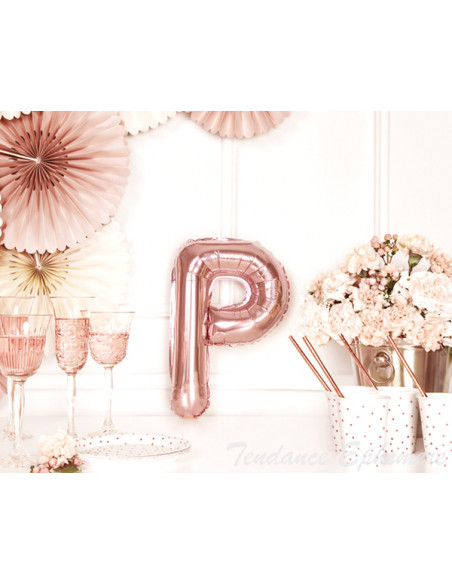 1 Ballon Lettre Aluminium P Rose Gold 35cm