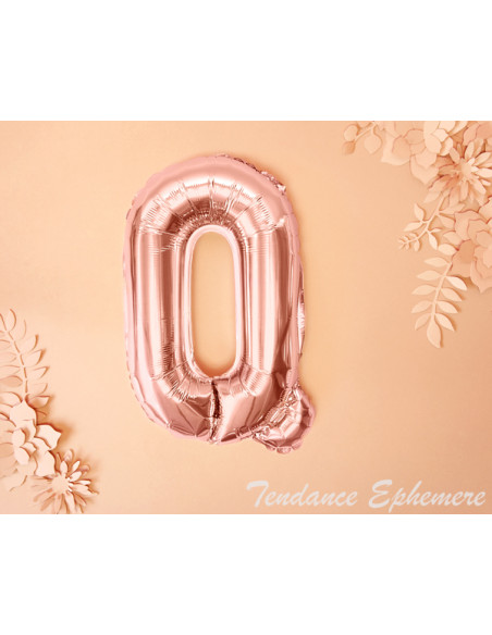 2 Ballon Lettre Aluminium Q Rose Gold 35cm