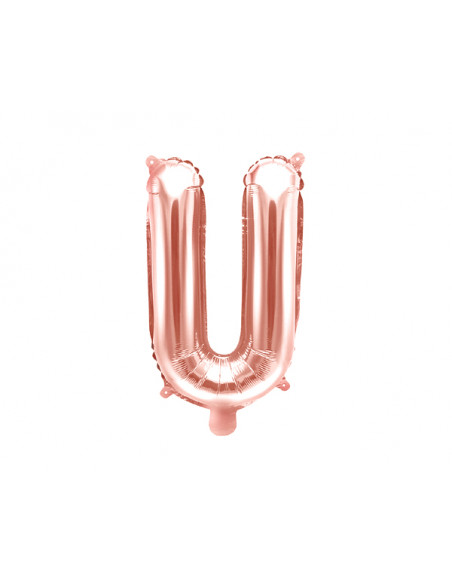 3 Ballon Lettre Aluminium U Rose Gold 35cm