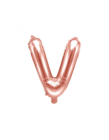 3 Ballon Lettre Aluminium V Rose Gold 35cm