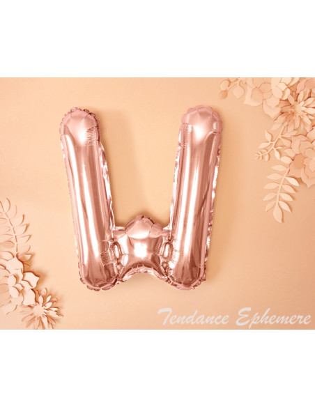 2 Ballon Lettre Aluminium W Rose Gold 35cm