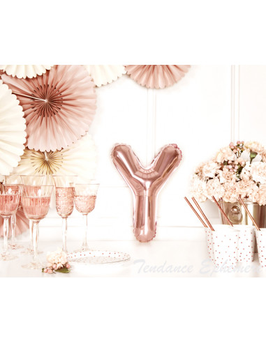 1 Ballon Lettre Aluminium Y Rose Gold 35cm