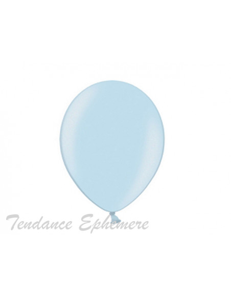 2 50 Ballons Métalliques Bleu Pastel 27cm