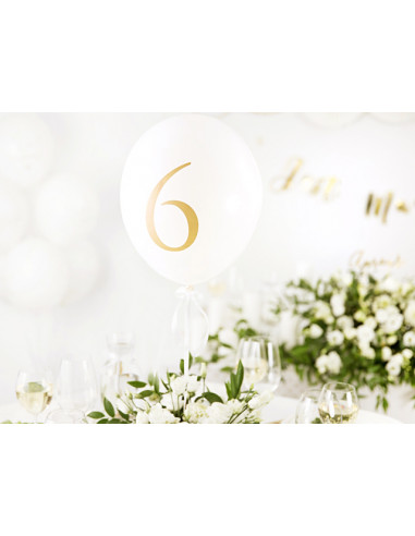 1 Marque Table Ballon Blanc 30cm - 11 Chiffres