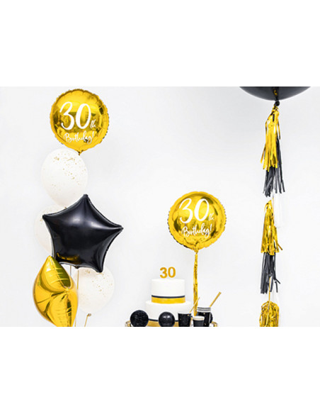 2 Ballon Aluminium Rond Or 30ans 45cm