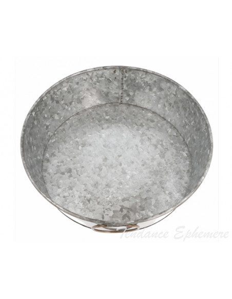 2 Bassine Ronde Métal Brossé 27cm